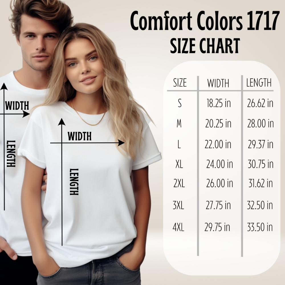 Comfort Colors 1717 Size Chart Tee Shirt Plus Sizes