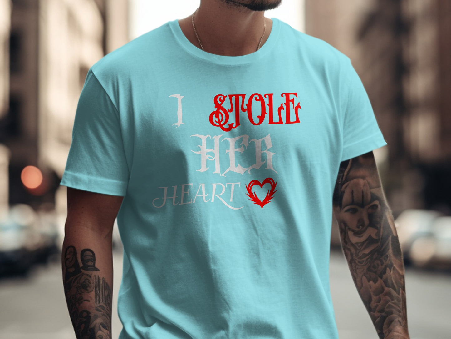 I Stole Her Heart Graphic Tee Shirt product type