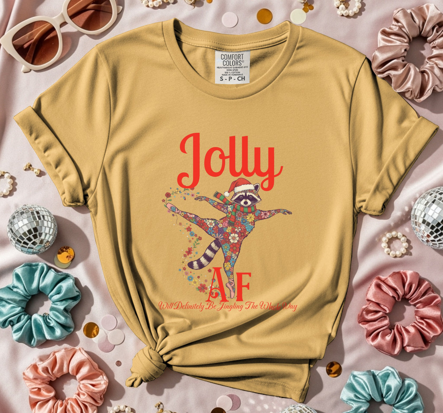 Jolly AF Shirt with Colorful Dancing Sloth Design