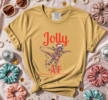 Jolly AF Shirt with Colorful Dancing Sloth Design