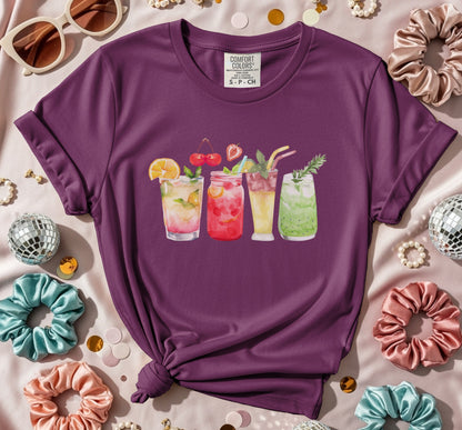 Refreshing Drinks Graphic on Purple T-shirt product