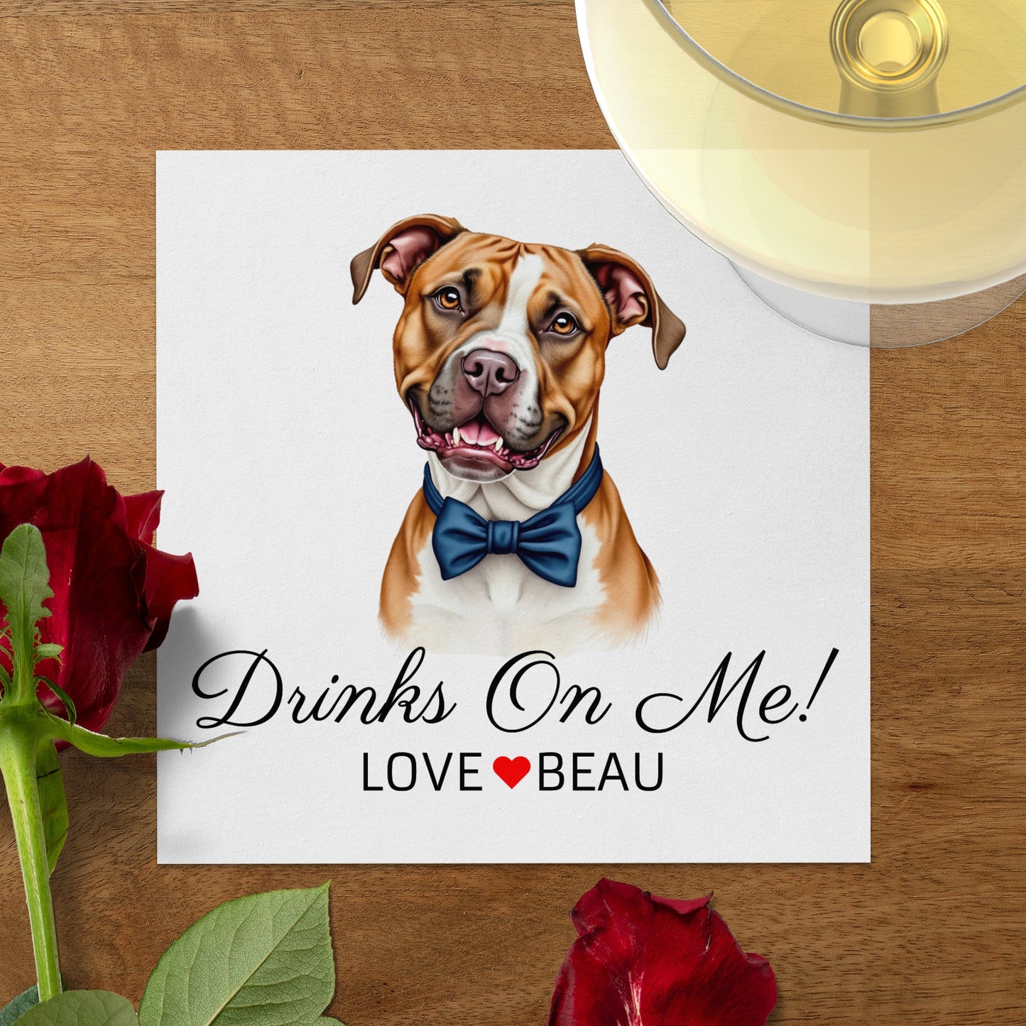 Drinks On Me Love Beau Custom Beverage Napkins product