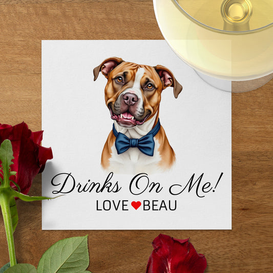 Drinks On Me Love Beau Custom Beverage Napkins product