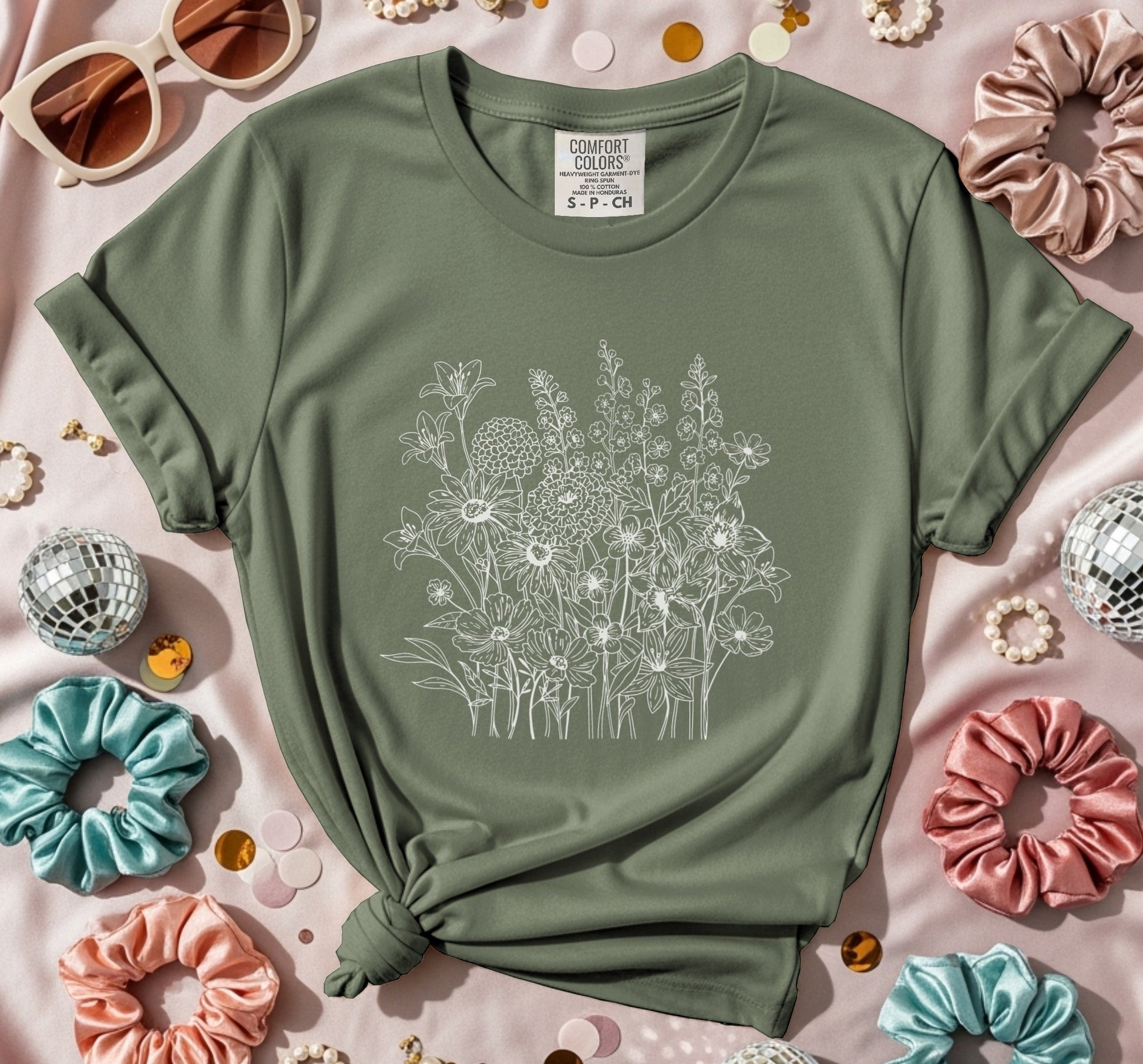 Floral Wildflowers Graphic Print T-shirt
