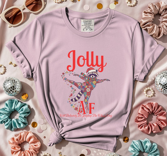 Jolly AF Christmas Holiday T-shirt Cheerful Design