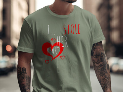 I Stole Her Heart Romantic Graphic Design T-Shirt product