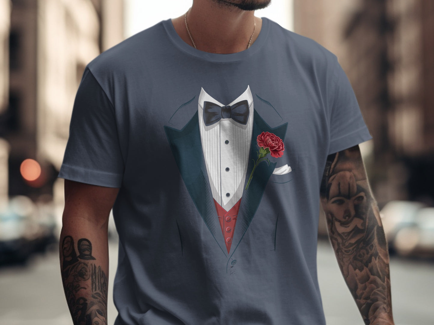 Unique Tuxedo Design in Graphic Tee Shirt product type