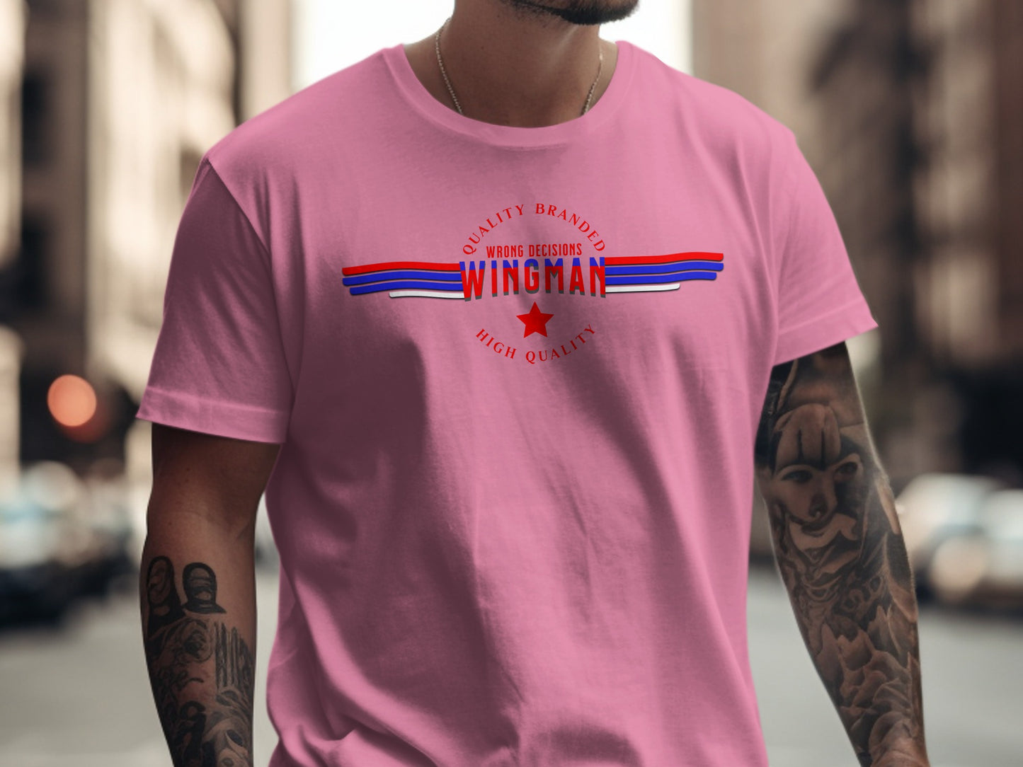 Wrong Decision Wingman High Quality Pink Shirt product type