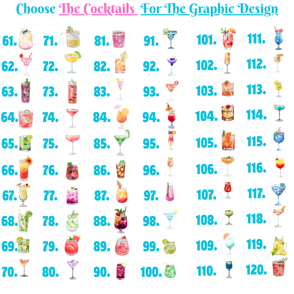 Choose Your Perfect Cocktail Graphic Design product type