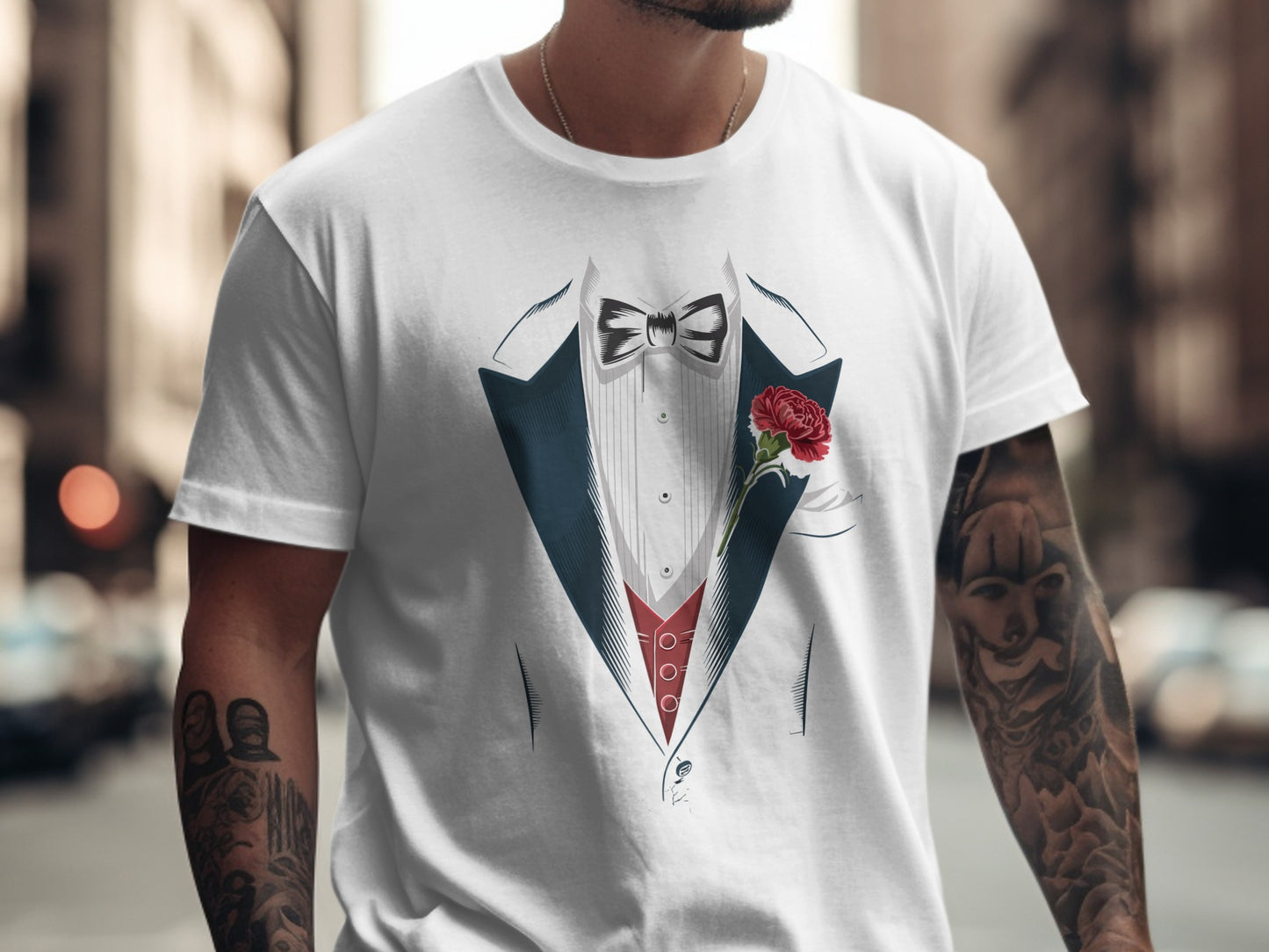 Stylish Tuxedo Design Graphic Wedding Shirt product
