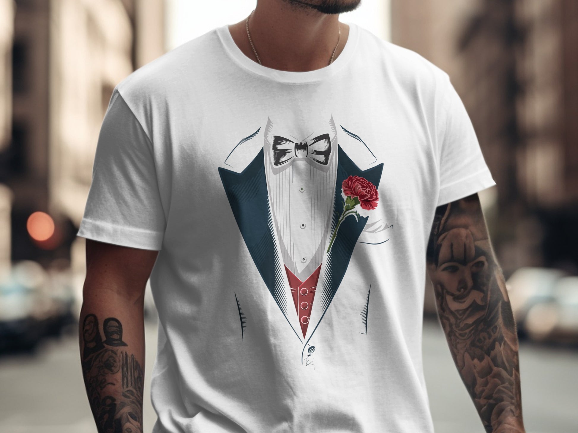 Stylish Tuxedo Design Graphic Wedding Shirt product