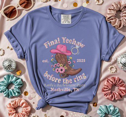 Final Yeehaw Before The Ring Bachelorette Party Shirt