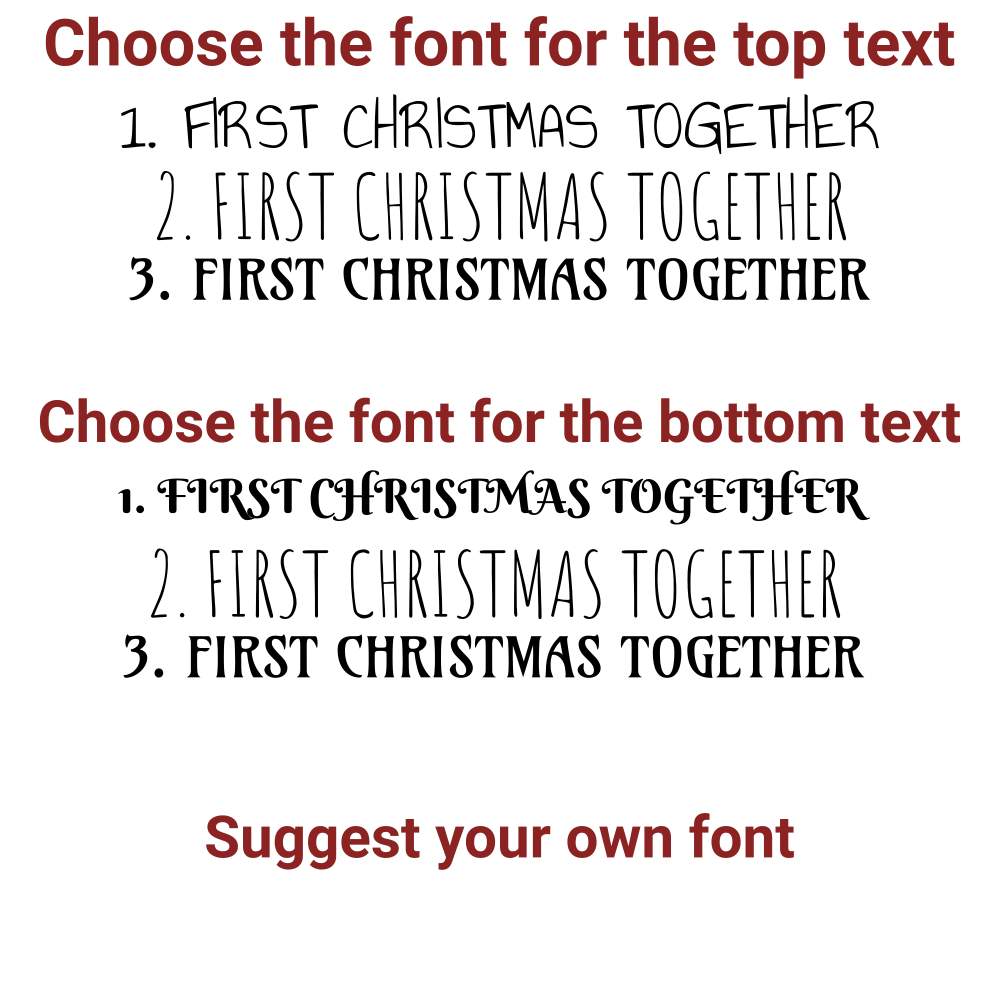 Choose the Font for the Top Text Bottom Text Product