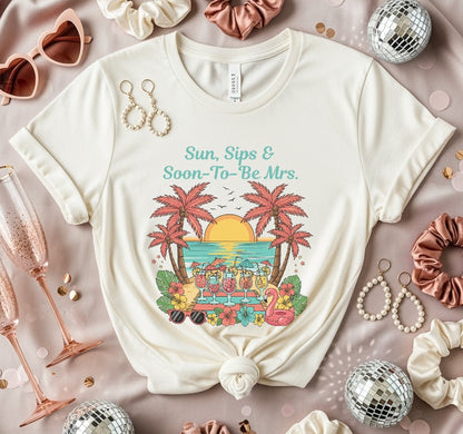 Sun Sips & Soon-To-Be Mrs Graphic T-Shirt product type