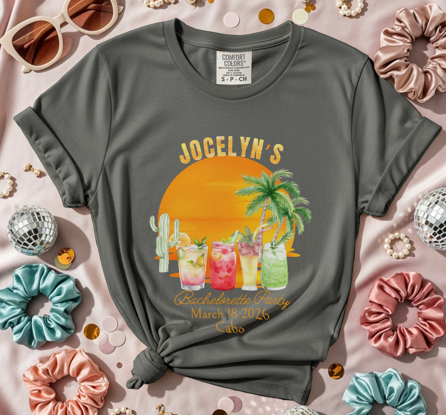 Jocelyn's Bachelorette Party Shirt Cabo Custom product