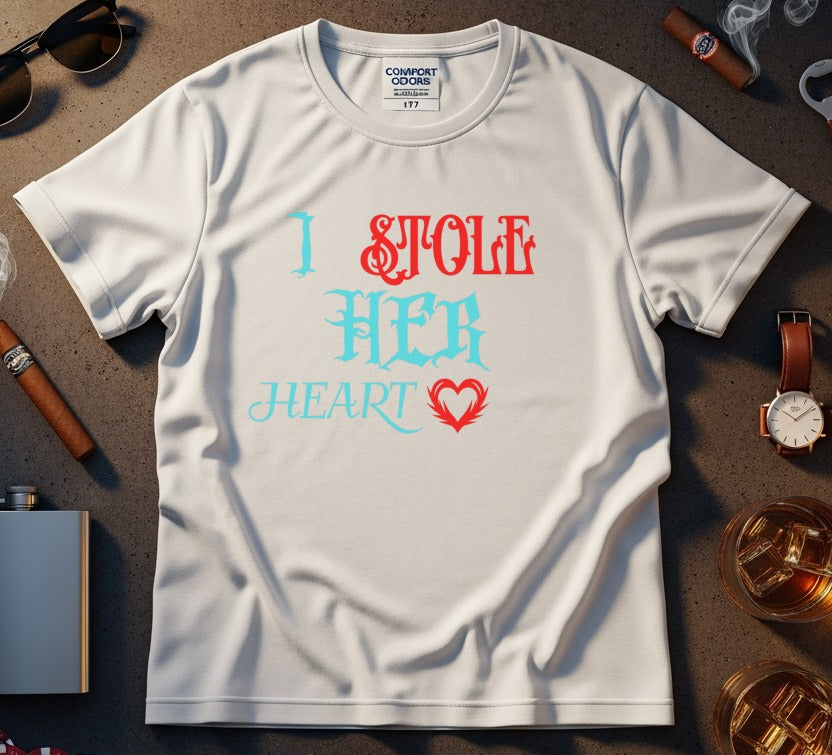 I Stole Her Heart Romantic Graphic T Shirt product type