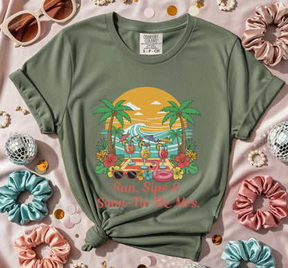 Sun Sips and Soon-To-Be Mrs T-Shirt X