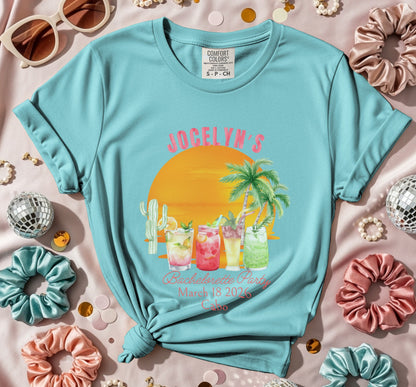 Customizable Bachelorette Party Tropical T-shirt