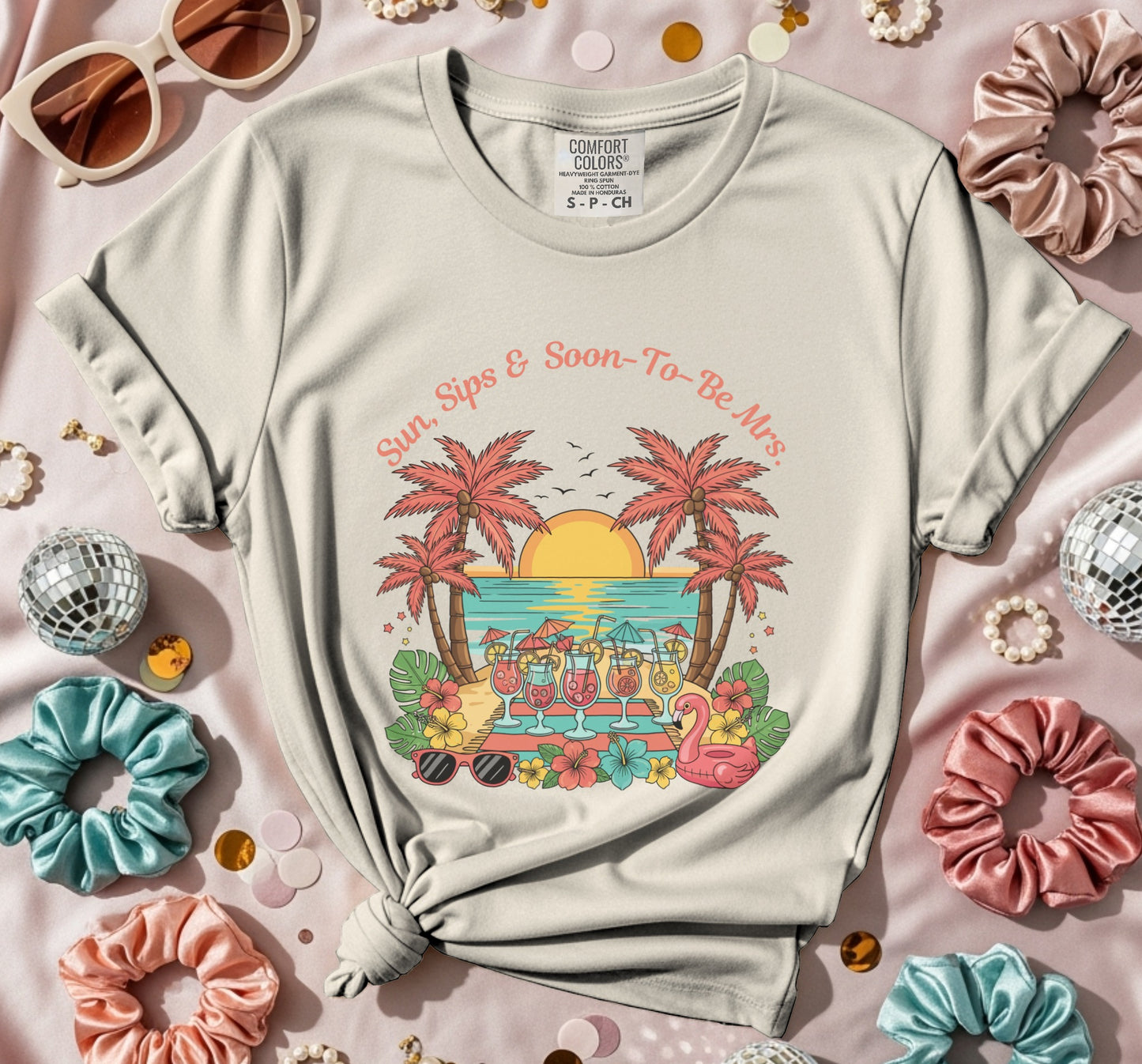 Sun Sips Soon To Be Mrs T-Shirt Y