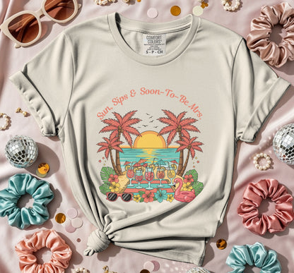 Sun Sips Soon To Be Mrs T-Shirt Y
