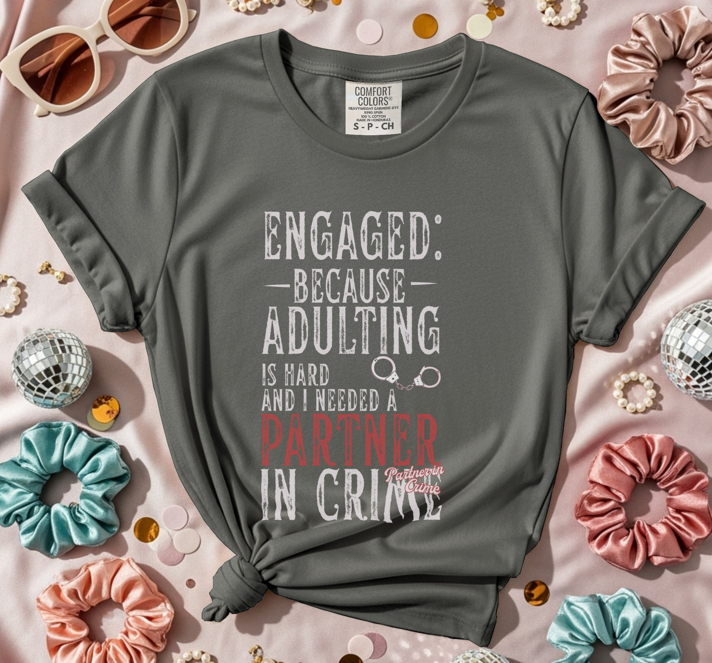 Engaged Partner in Crime Western T-Shirt