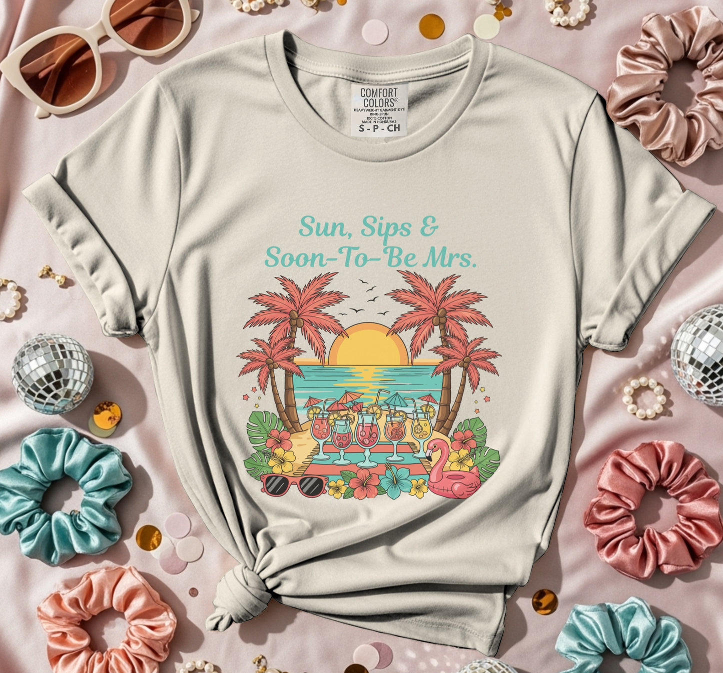 Sun Sips Soon To Be Mrs T-Shirt V