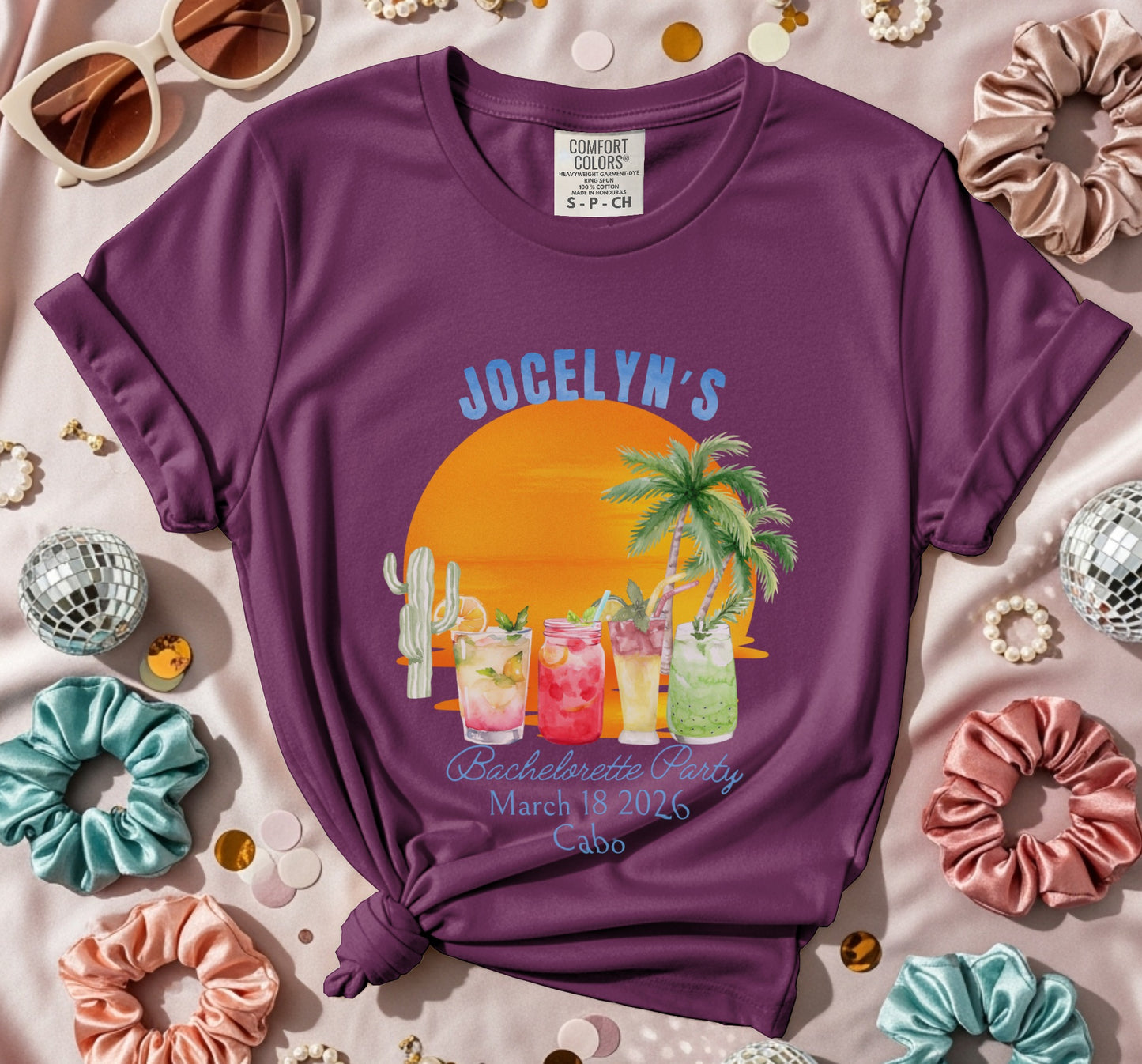 Customizable Bachelorette Party Tropical T-shirt