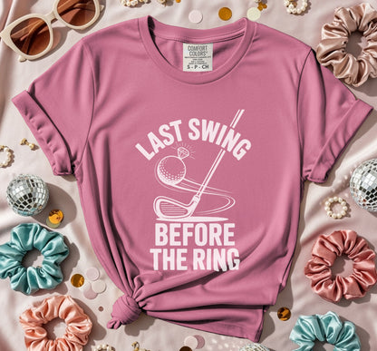 Last Swing Before The Ring Golf Ball T-Shirt