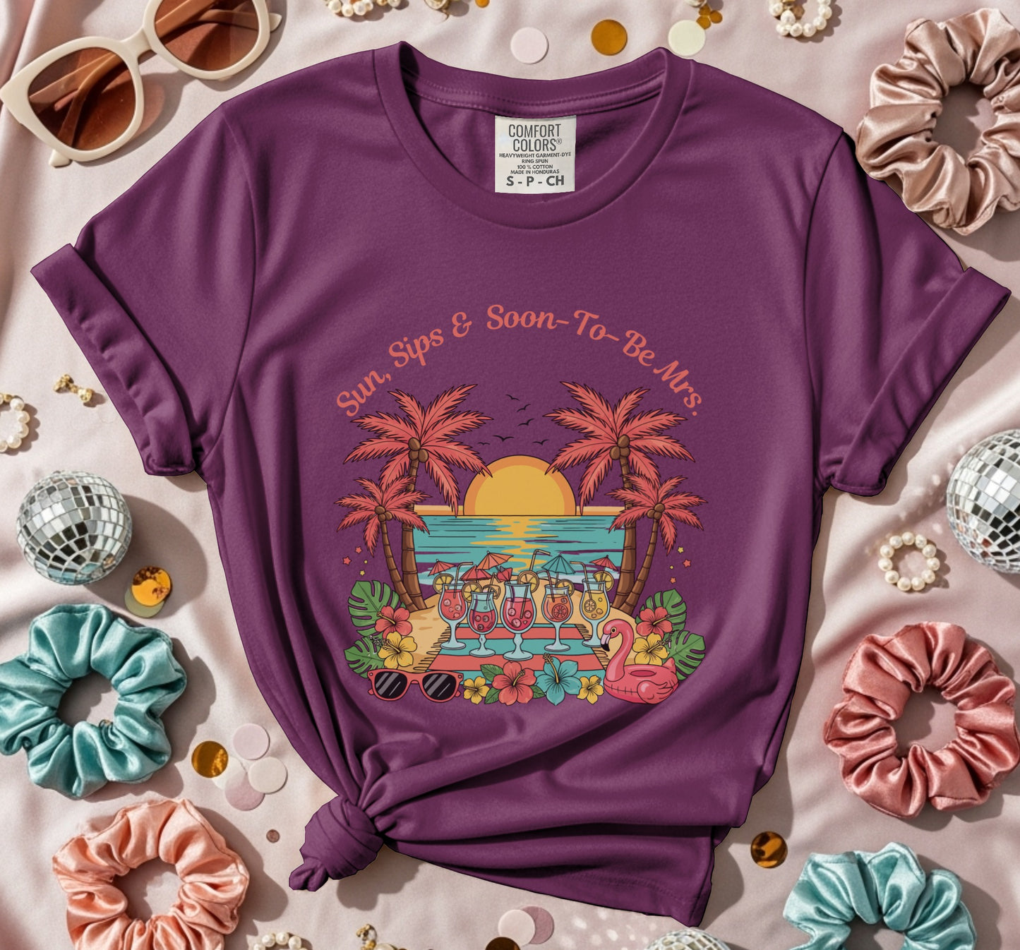 Sun Sips Soon To Be Mrs T-Shirt Y