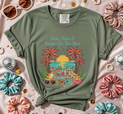 Sun Sips Soon To Be Mrs T-Shirt V