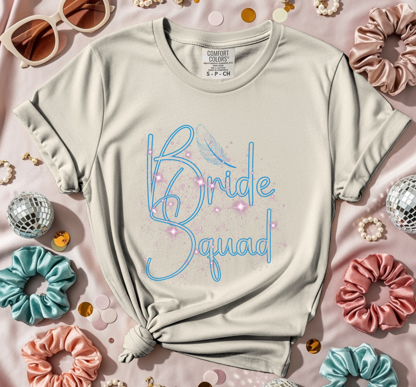 Bride Squad & Feather Shining T-Shirt