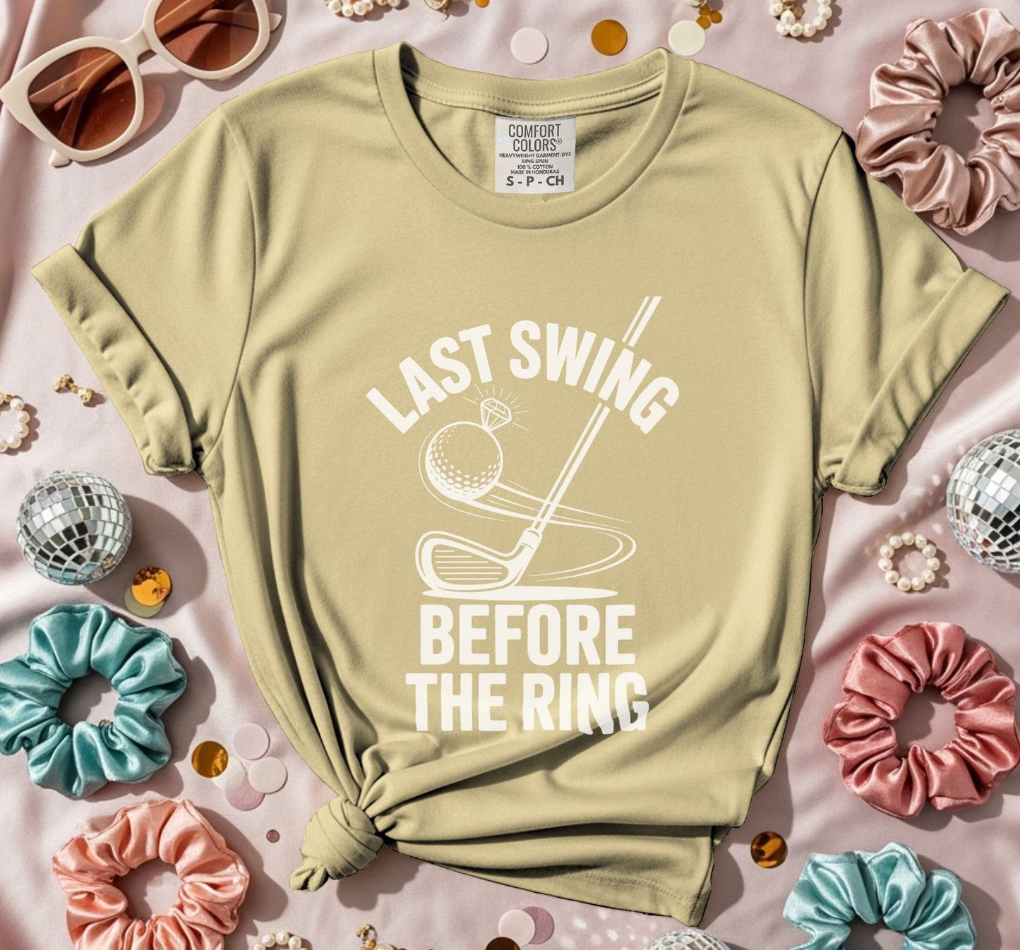 Last Swing Before The Ring Golf Ball T-Shirt