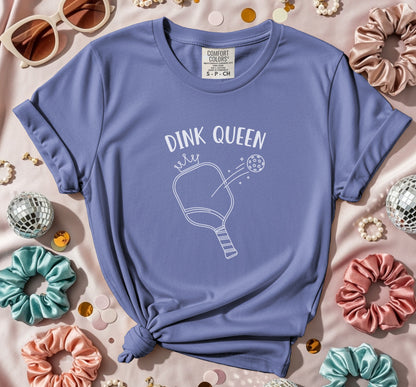 Dink Queen Pickleball Line Art Paddle T-Shirt