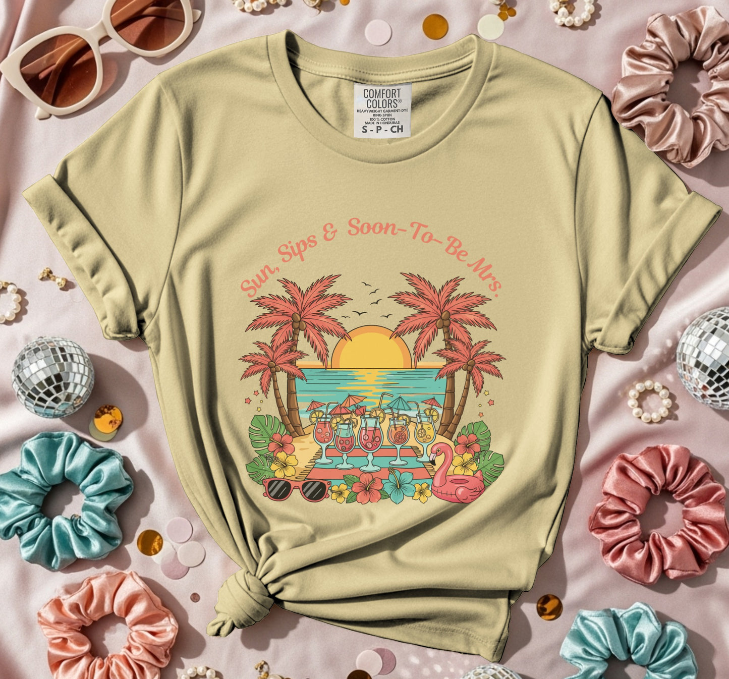 Sun Sips Soon To Be Mrs T-Shirt Y