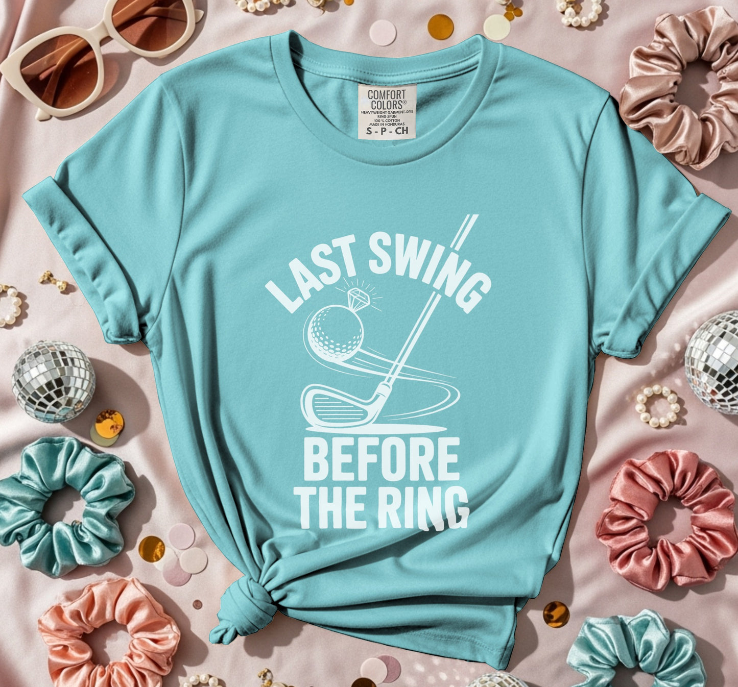 Last Swing Before The Ring Golf Ball T-Shirt