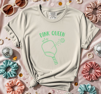Dink Queen Pickleball Line Art Paddle T-Shirt