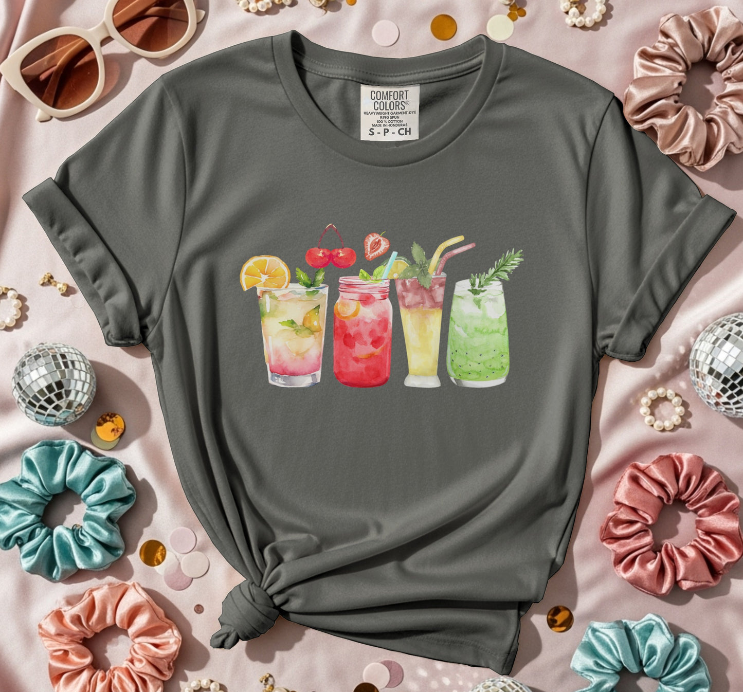Refreshing Colorful Mixed Drinks Illustrated Shirt product type