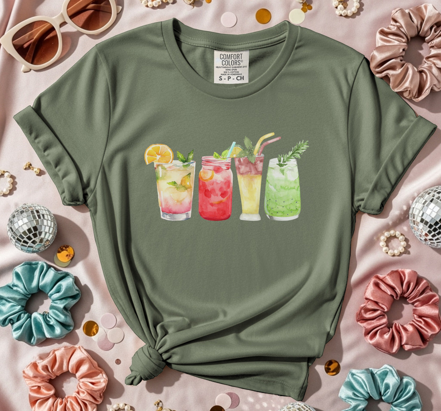 Colorful Refreshing Drinks Design T-Shirt product type
