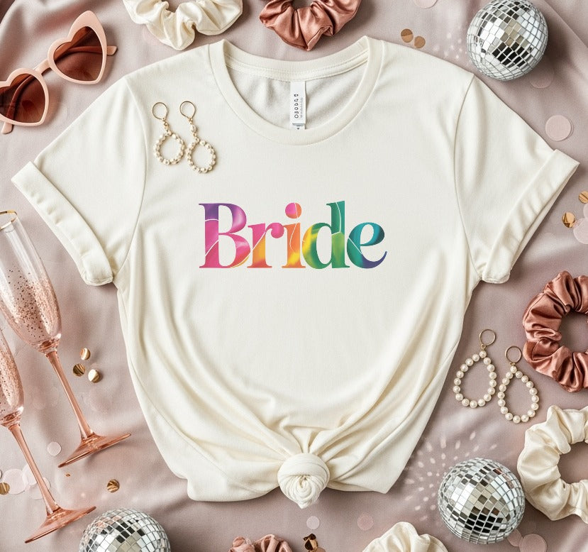 Bride Colorful Text Design Printed T-shirt product