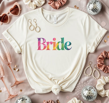Bride Colorful Text Design Printed T-shirt product