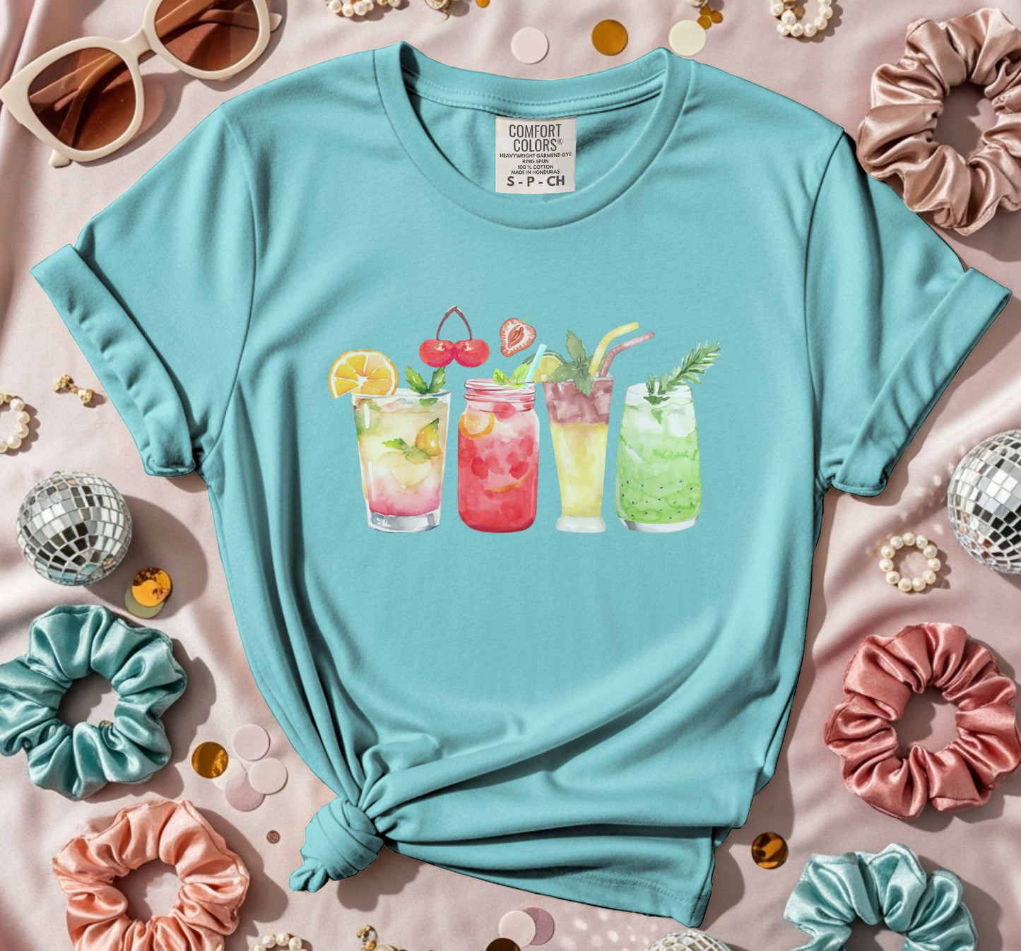 Vibrant Cocktails Graphic Tee Refreshing Design product type