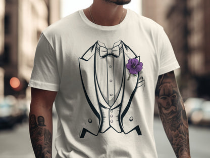 Trendy Tuxedo Design Graphic Tee Fashion Statement product type