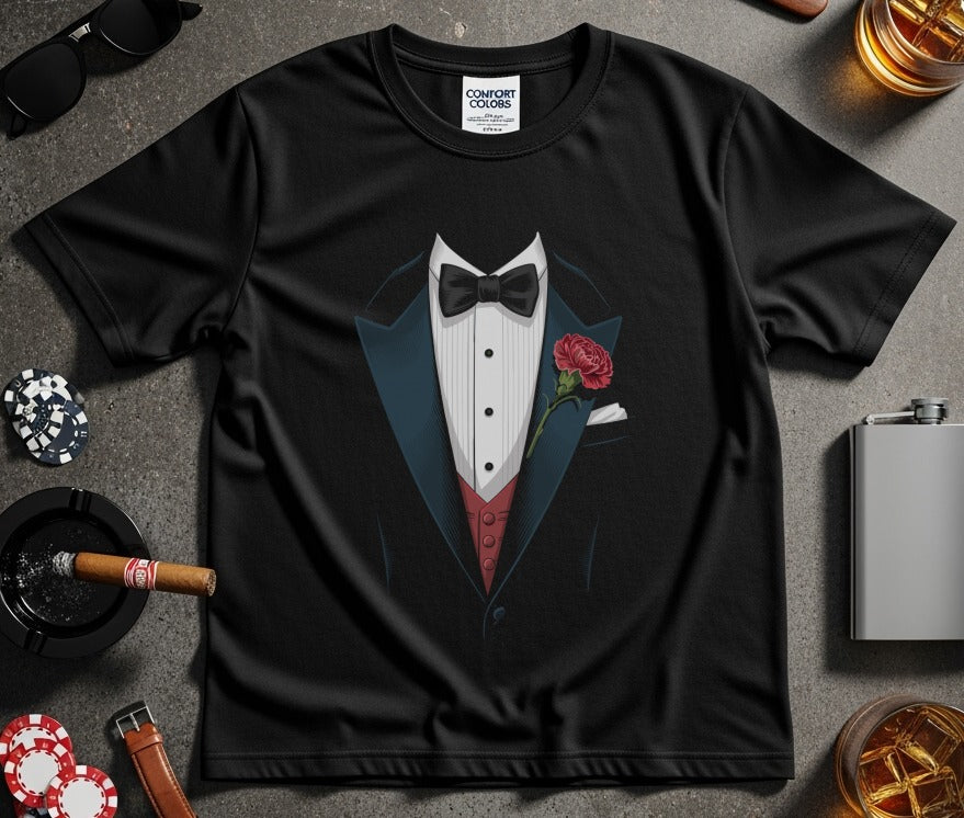 Classic Tuxedo Style Graphic Tee for Stylish Product