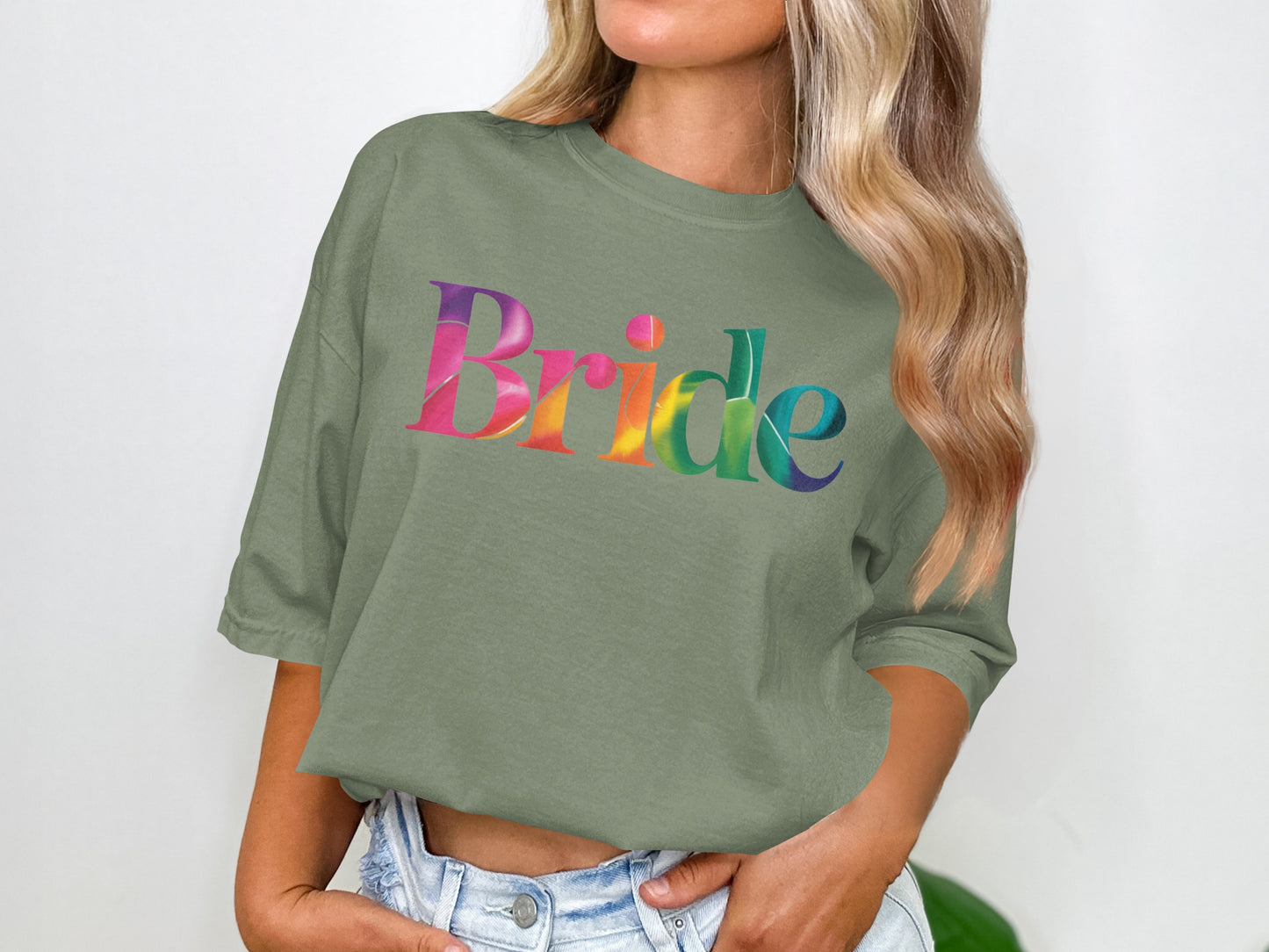 Colorful Rainbow Bride Graphic Tee Shirt product
