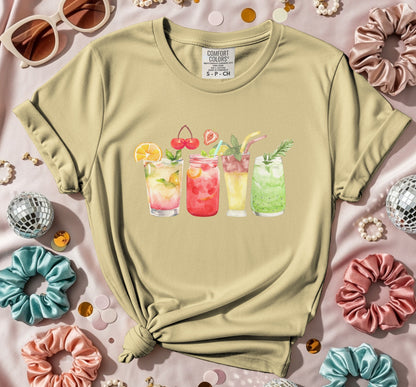 Vibrant Cocktail Glasses Summer Tee Shirt product type