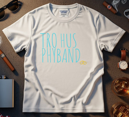 Stylish White Tro Hus Phyband Design T-Shirt product type