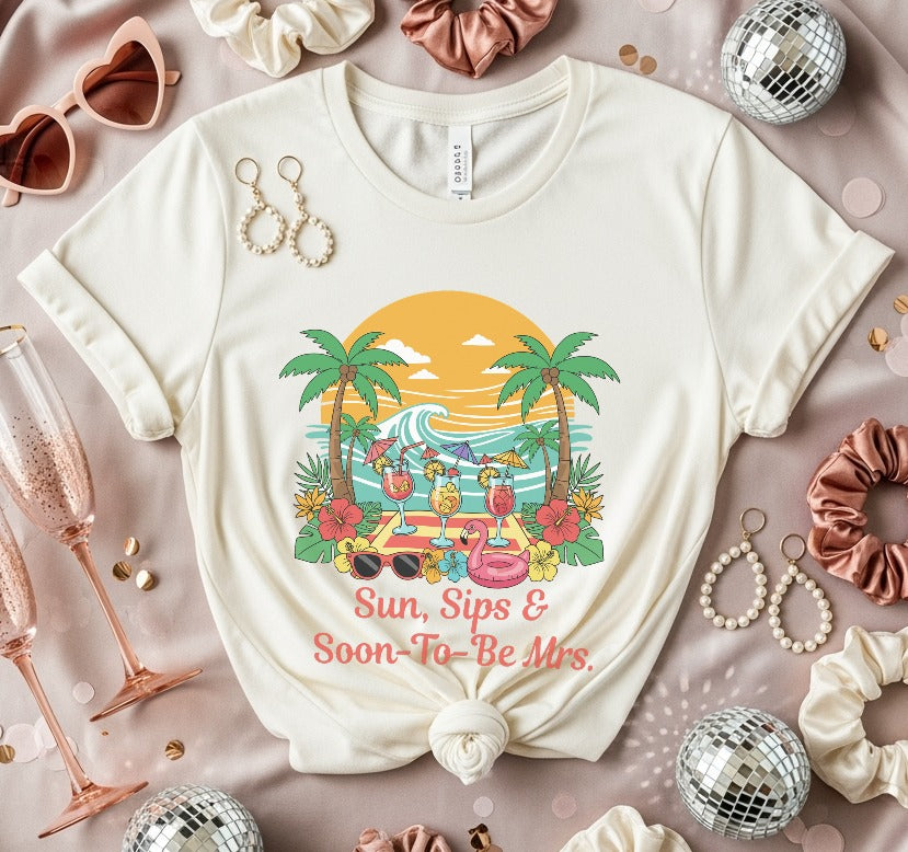 Sun Sips and Soon To Be Mrs Graphic Tee product