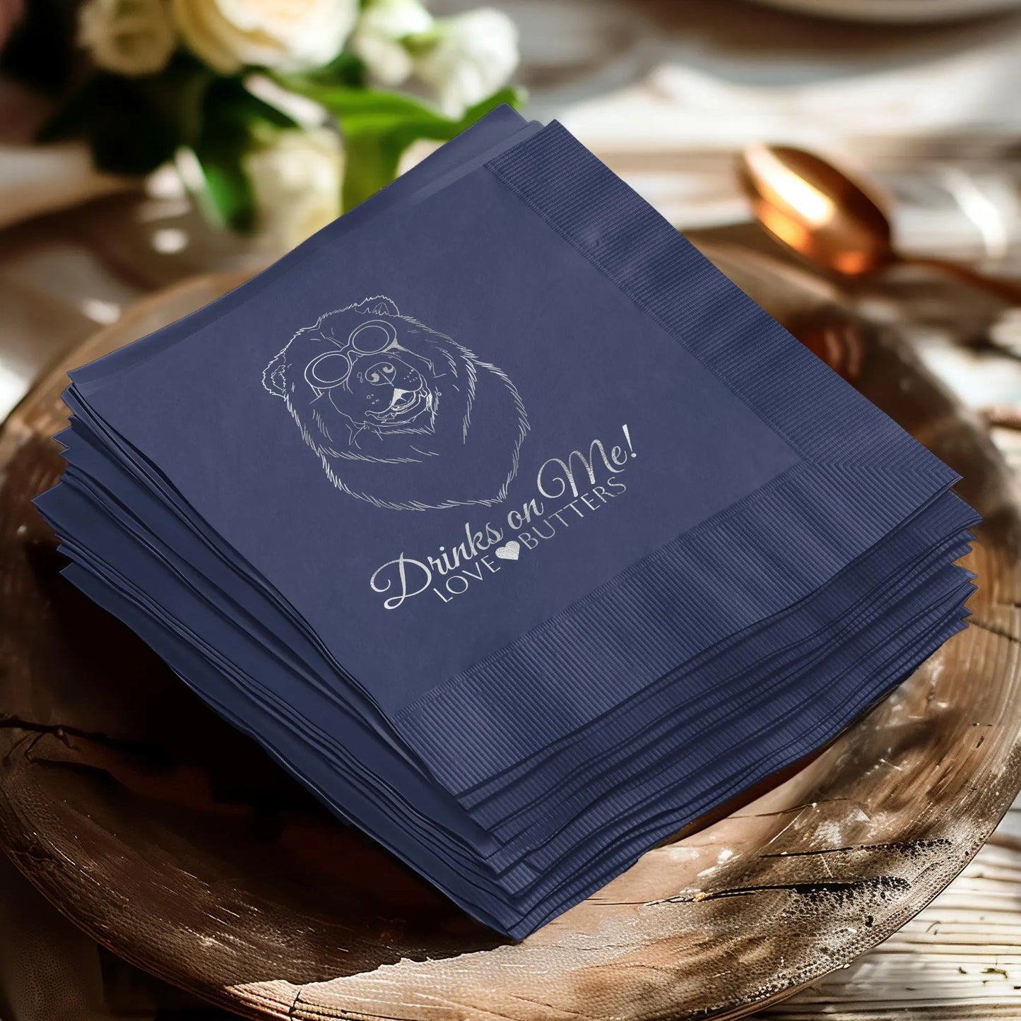 Personalized Foil Stamped Wedding Napkins