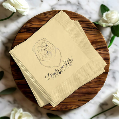 Personalized Foil Stamped Wedding Napkins