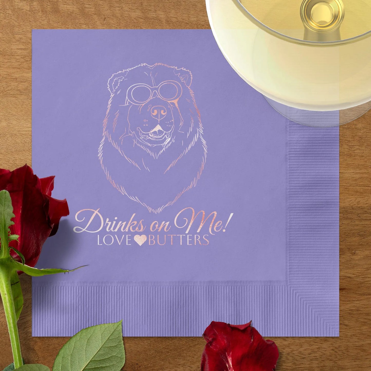 Personalized Foil Stamped Wedding Napkins